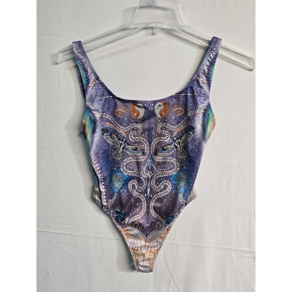 Mariposa Galactica  Women's  One Piece Swimming Suit  M Multicolor Abstract